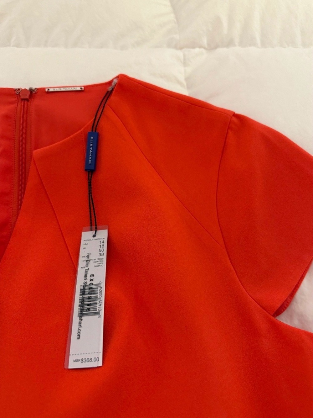 Elie Tahari Short Sleeve Dart Fit & Flare Dress, Size 14 - Picture 2 of 7